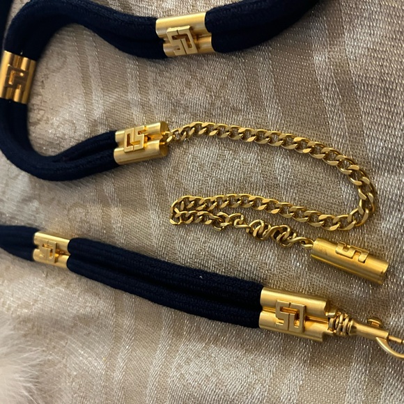 St. John Navy Rope & Gold Logo Chain Belt - 42” - Picture 3 of 5